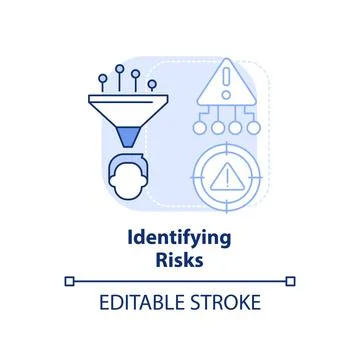 Identifying risks light blue concept icon Stock Illustration