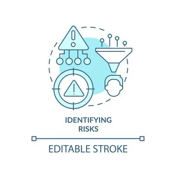Identifying risks turquoise concept icon Stock Illustration