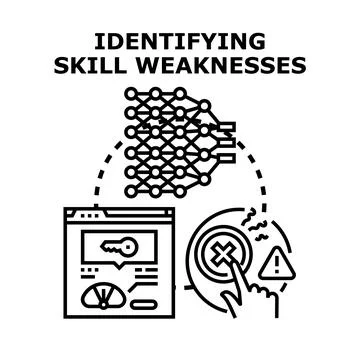 Identifying skill weaknesses using data analysis system Stock Illustration