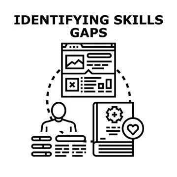 Identifying skills gaps and professional development Stock Illustration