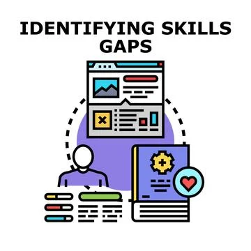Identifying skills gaps and professional development Stock Illustration