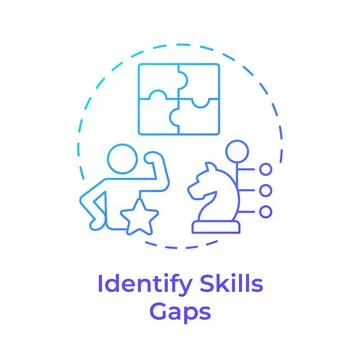 Identifying skills gaps blue gradient concept icon Stock Illustration