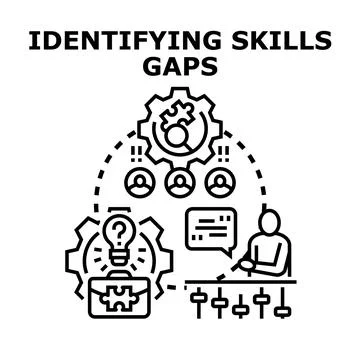Identifying skills gaps for business development process Stock Illustration