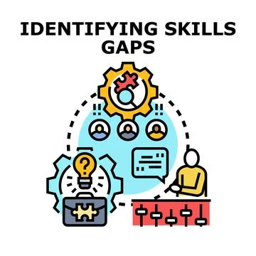 Identifying skills gaps for business development process Stock Illustration