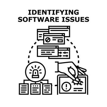 Identifying software issues concept for software development イラスト素材