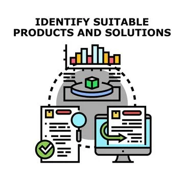 Identifying suitable products and solutions strategy Stock Illustration