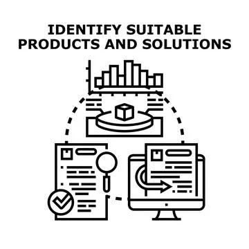 Identifying suitable products and solutions strategy Stock Illustration