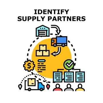 Identifying supply partners for efficient logistics and distribution Stock Illustration