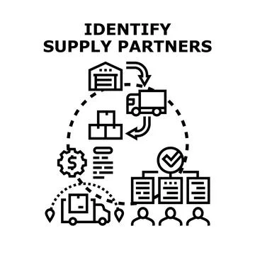 Identifying supply partners for efficient logistics and distribution Stock Illustration