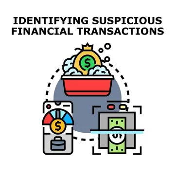 Identifying suspicious financial transactions concept vector Stock Illustration