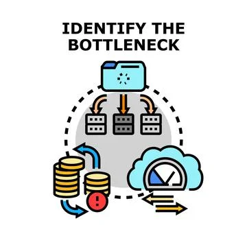 Identifying system bottleneck for business process optimization Stock Illustration