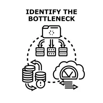 Identifying system bottleneck for business process optimization Stock Illustration