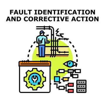 Identifying system faults and implementing corrective actions Stock Illustration