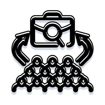 Identifying talent for workforce recruitment and employment icon Stock Illustration