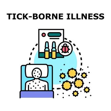 Identifying tick borne illness symptoms and treatment Stock Illustration