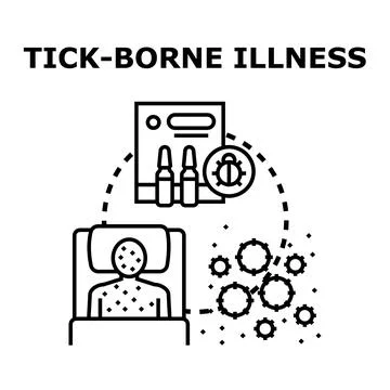 Identifying tick borne illness symptoms and treatment Stock Illustration