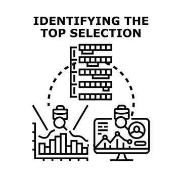Identifying top selection for business strategy and management Stock Illustration