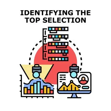 Identifying top selection for business strategy and management Stock Illustration