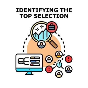 Identifying top selection through data analysis and talent recruitment Stock Illustration