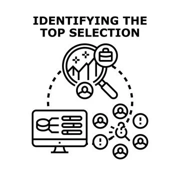 Identifying top selection through data analysis and talent recruitment Stock Illustration