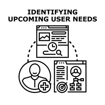 Identifying upcoming user needs concept illustration Stockillustratie