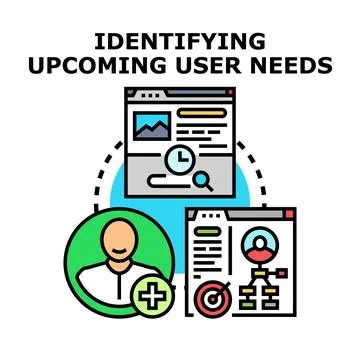 Identifying upcoming user needs concept illustration Illustrazione stock
