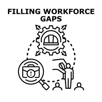 Identifying workforce gaps and allocating talent Stock Illustration