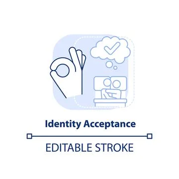Identity acceptance light blue concept icon Stock Illustration