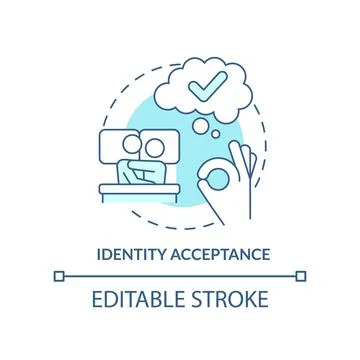 Identity acceptance turquoise concept icon Stock Illustration