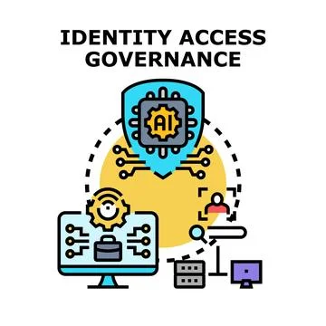 Identity access governance concept with artificial intelligence security Stock Illustration