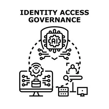 Identity access governance concept with artificial intelligence security Stock Illustration