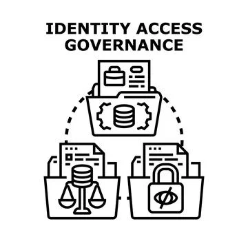Identity access governance managing data security and compliance Illustrazione stock