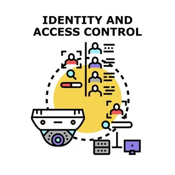 Identity and access control checking user authentication イラスト素材