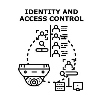 Identity and access control checking user authentication イラスト素材