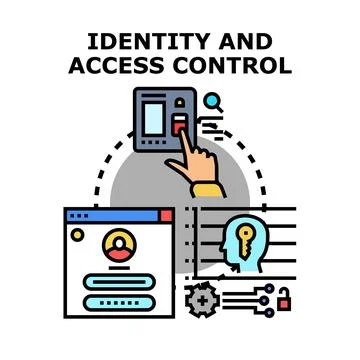 Identity and access control protecting digital systems Stock Illustration