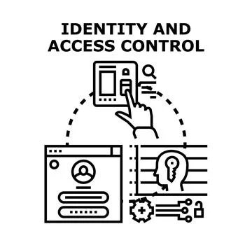 Identity and access control protecting digital systems Stock Illustration