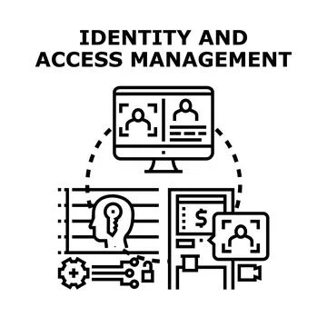 Identity and access management digital security concept Stock Illustration