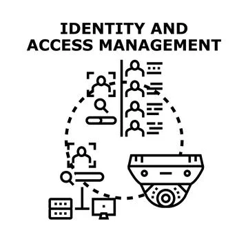 Identity and access management protecting data security Stock Illustration