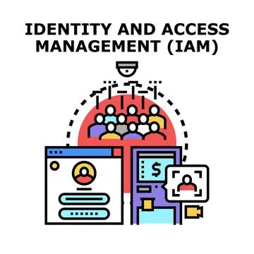 Identity and access management system concept protecting user data Stock Illustration