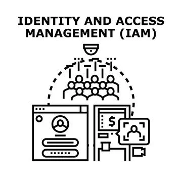 Identity and access management system concept protecting user data Stock Illustration
