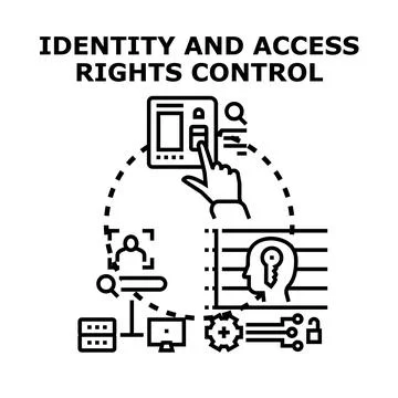 Identity and access management system control concept Stock Illustration