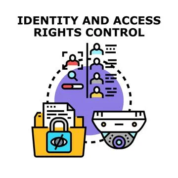 Identity and access rights control concept vector illustration Stock Illustration
