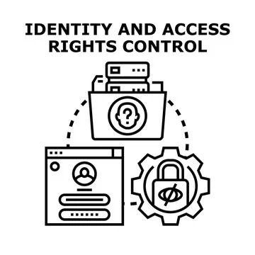 Identity and access rights control concept Stock Illustration