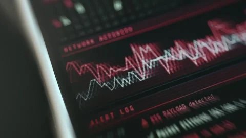 Identity and Data Protection Screen Shallow Focus showing live status Видео 337392528