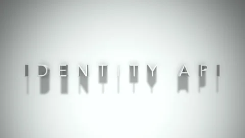 Identity api 3D title animation white text on a white background Stock Footage 299644714