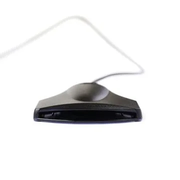 Identity authentication card reader isolated over white background 스톡 사진