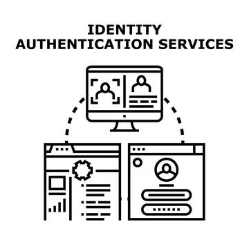 Identity authentication services managing user access and security Stock Illustration
