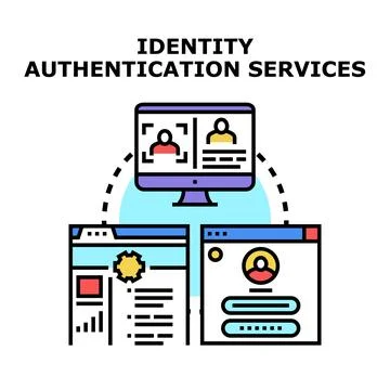 Identity authentication services managing user access and security Stock Illustration