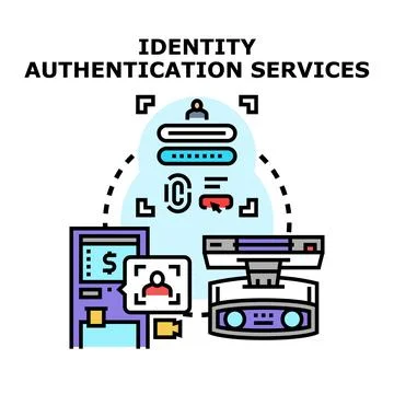 Identity authentication services providing secure access concept Stock Illustration