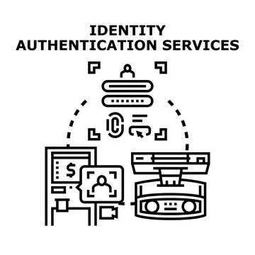Identity authentication services providing secure access concept Stock Illustration